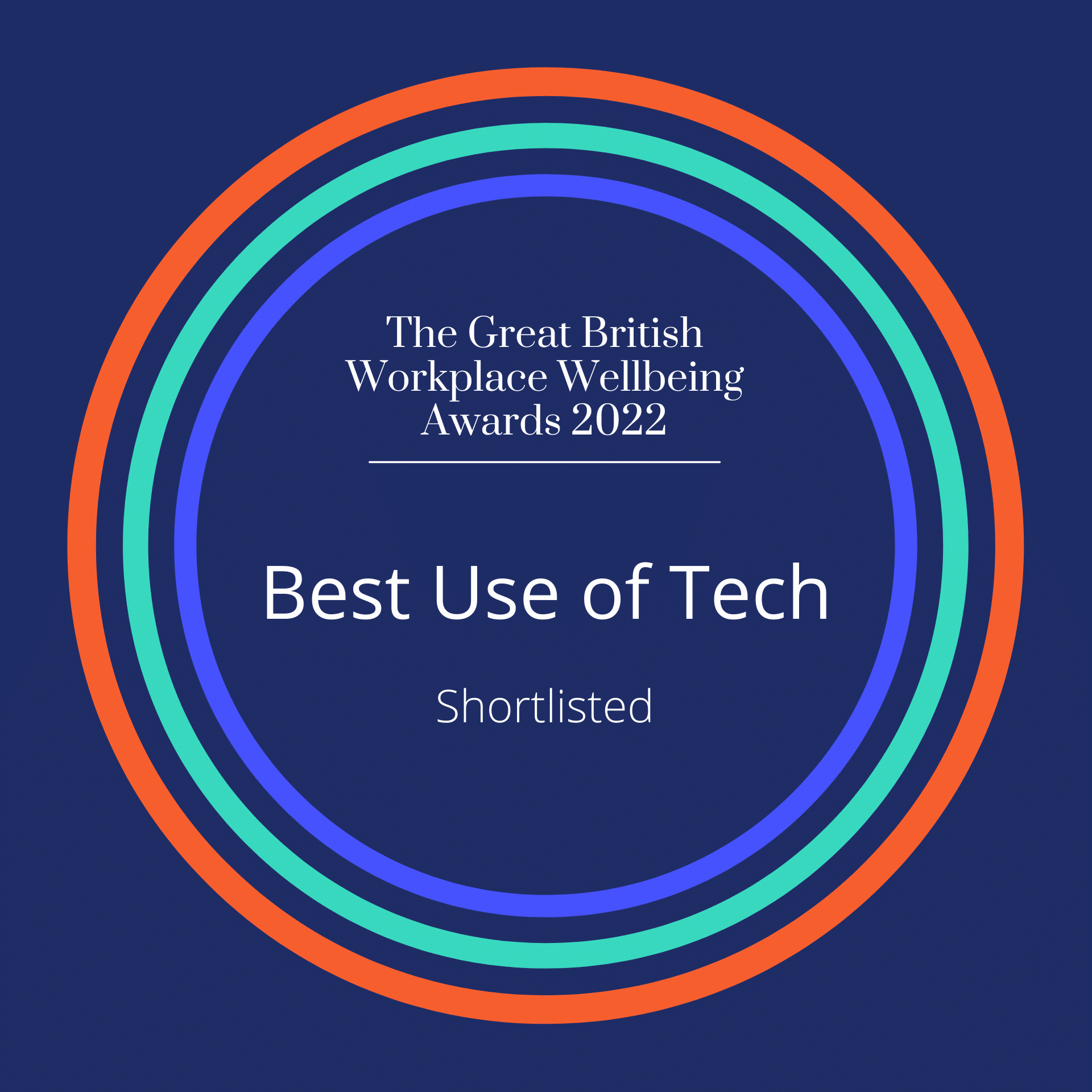 The Wellbeing Project shortlisted for Best Use of Tech at the 2022 Great British Workplace Wellbeing Awards 2022