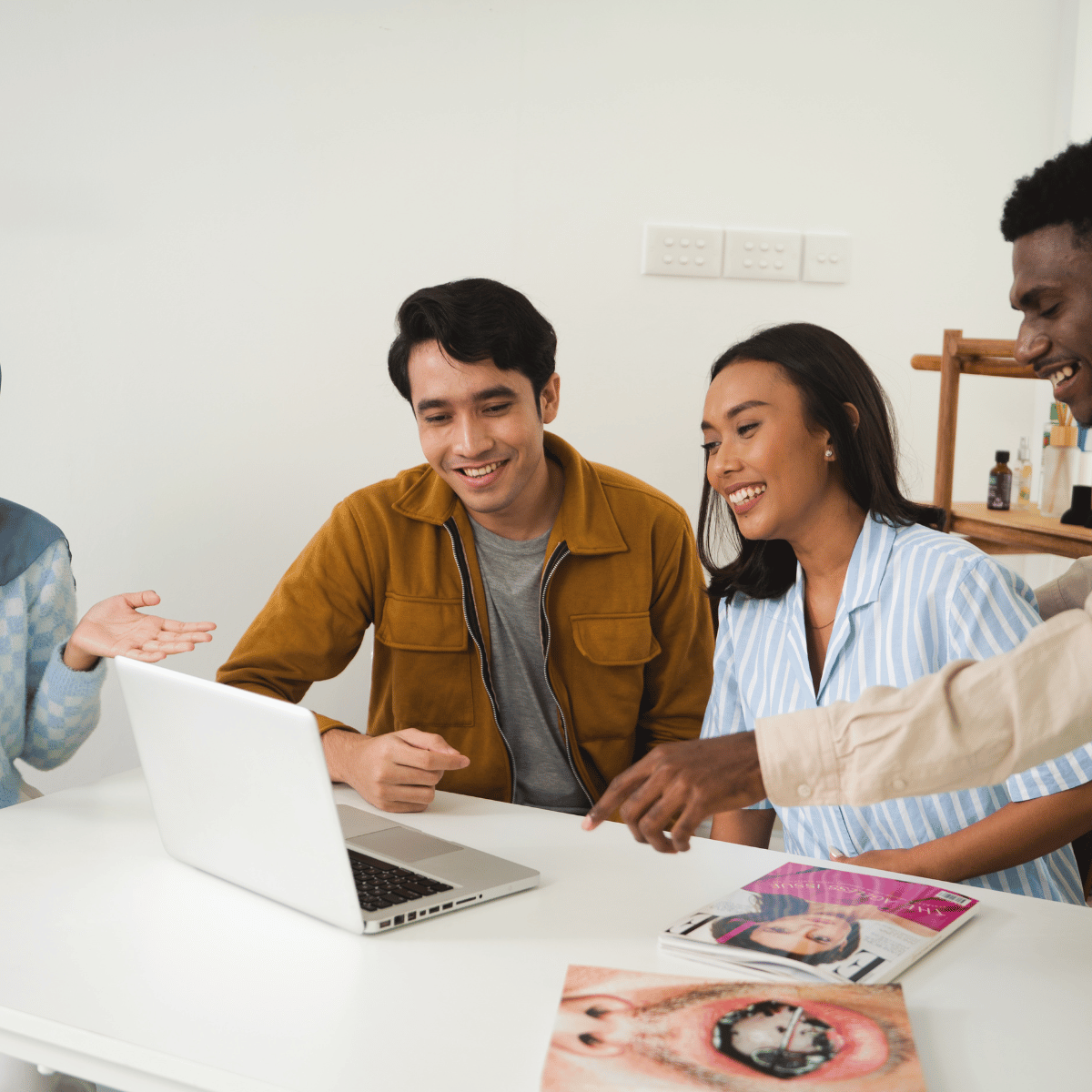 Younger employees at work.