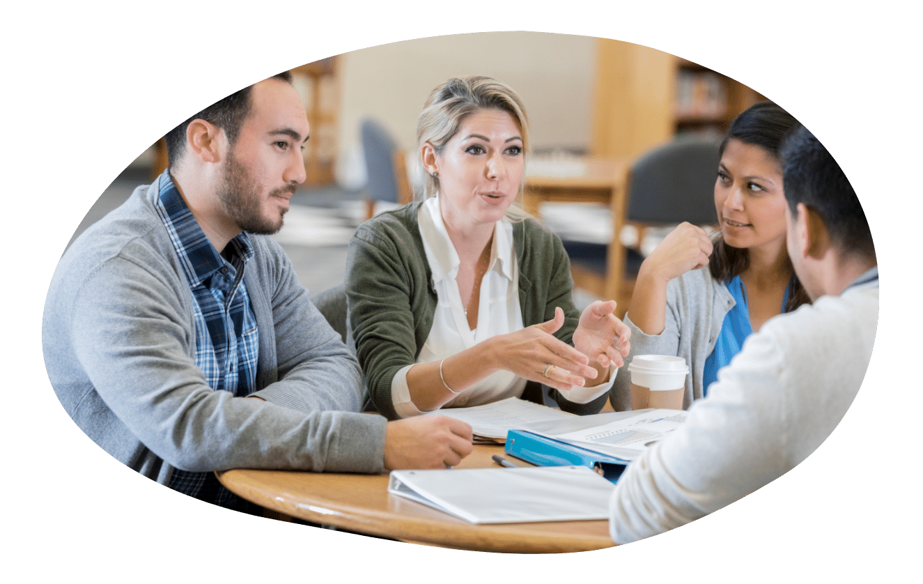 education staff in discussion